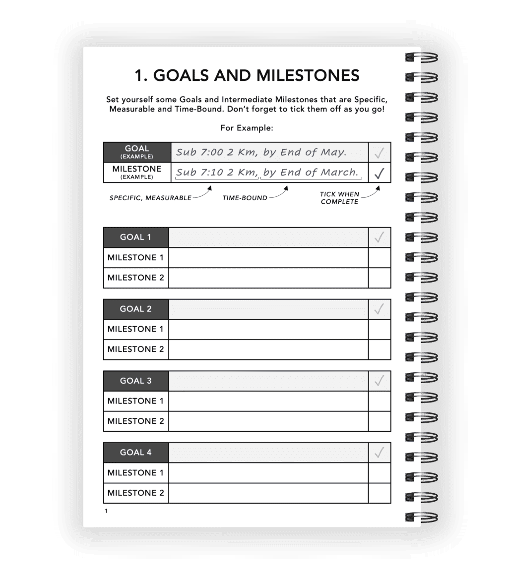 Indoor Rowing Logbook - Goals Page