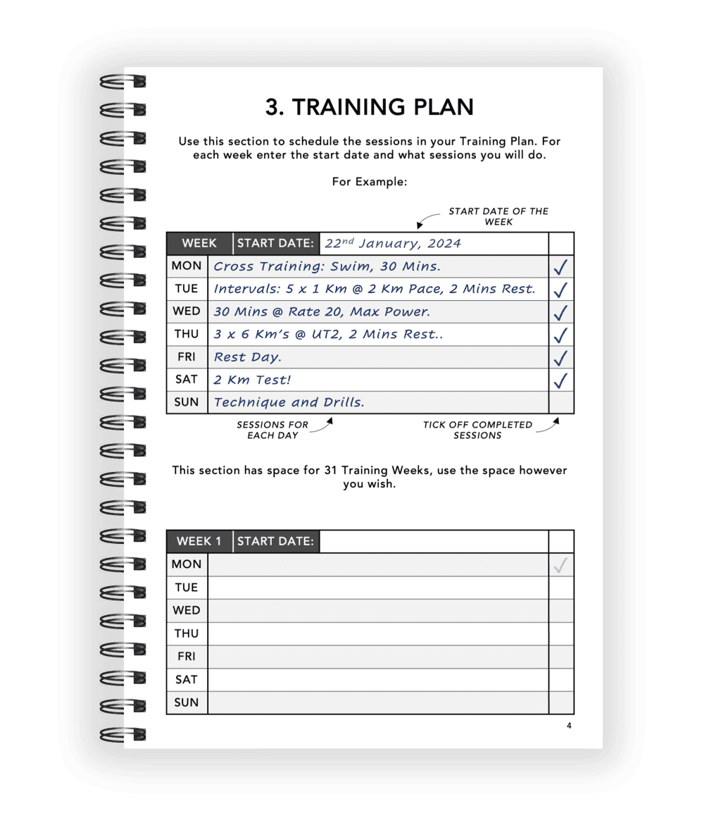 Indoor Rowing Logbook - Training Plan