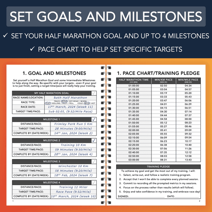 Half Marathon Training Logbook