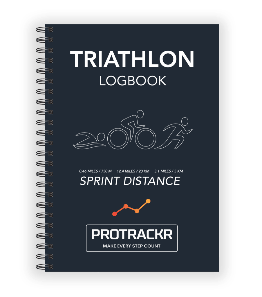 Sprint Distance Triathlon Training Logbook, Navy Cover