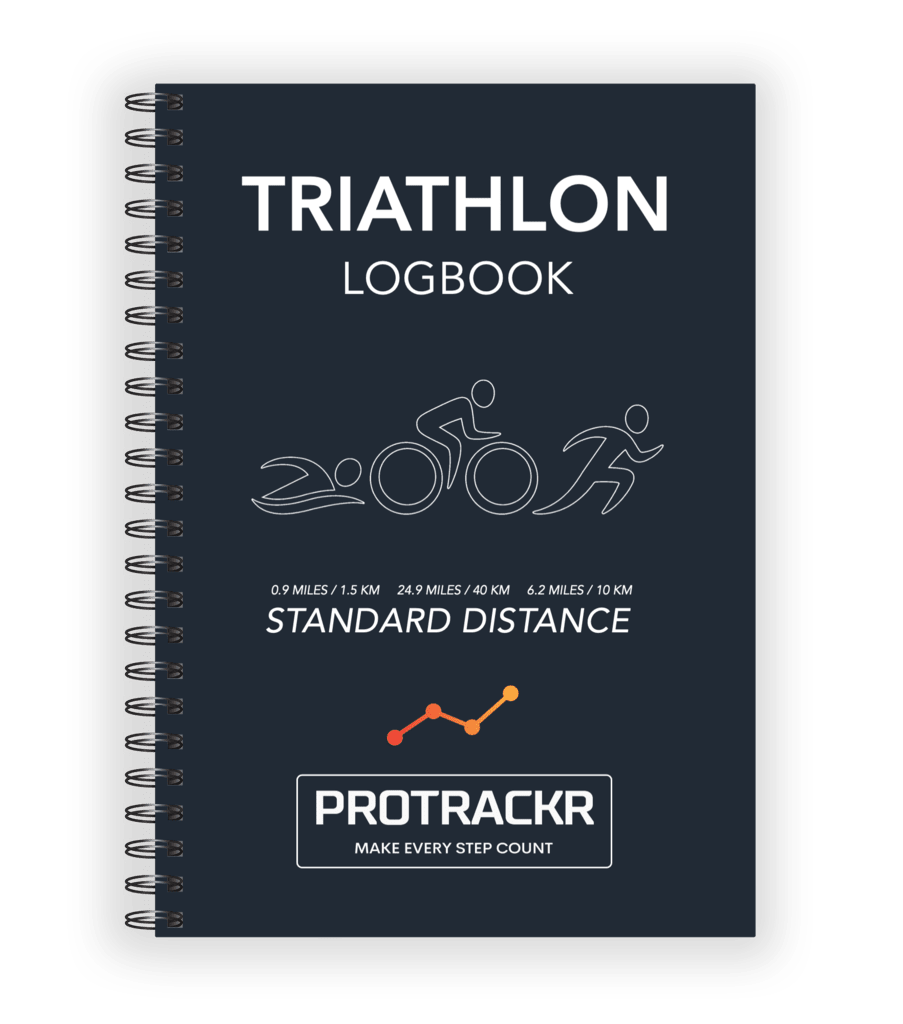 Standard Distance Triathlon Training Logbook, Navy Cover