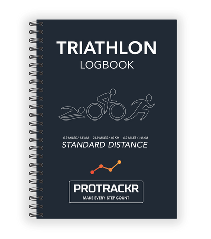 Standard Distance Triathlon Training Logbook, Navy Cover